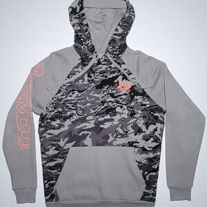 Under Armour Mens Gray Camouflage Pattern Hooded Sweatshirt Size Small
